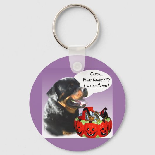 Porte-clés Rottweiler Halloween Candy (Recto)