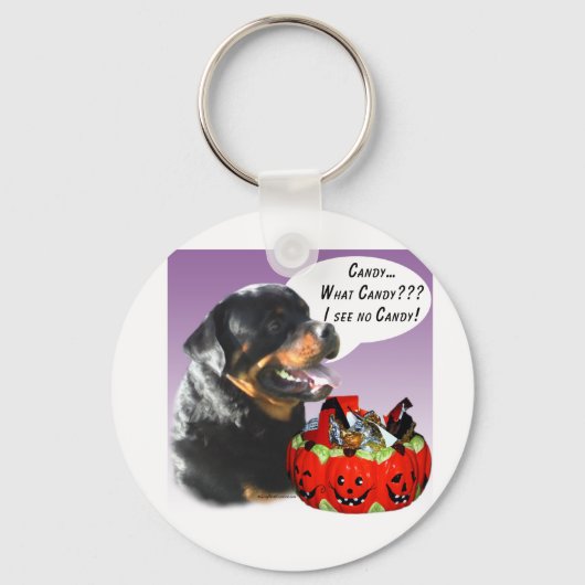 Porte-clés Rottweiler Halloween Candy (Recto)