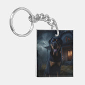 Porte-clés Rottweiler Halloween Épouvantable (Devant gauche)