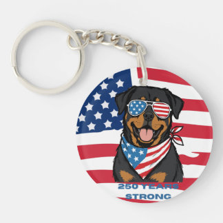 Porte-clés Rottweiler patriotique
