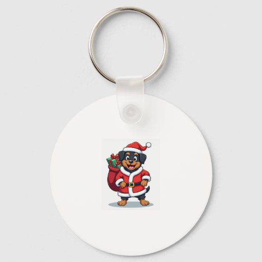 Porte-clés Rottweiler Père Noël �'aide (Recto)
