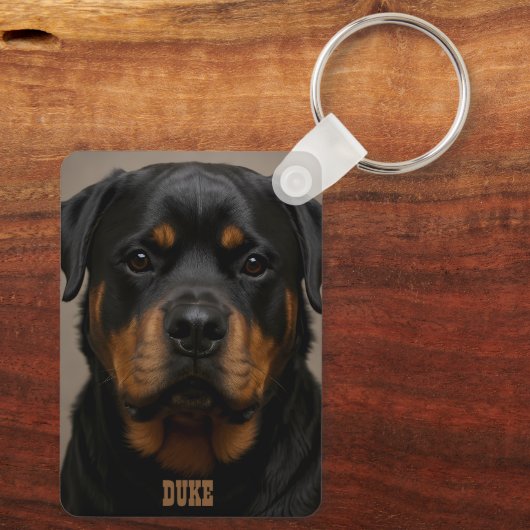 Porte-clés Rottweiler Personalized Photo Name (Verso)