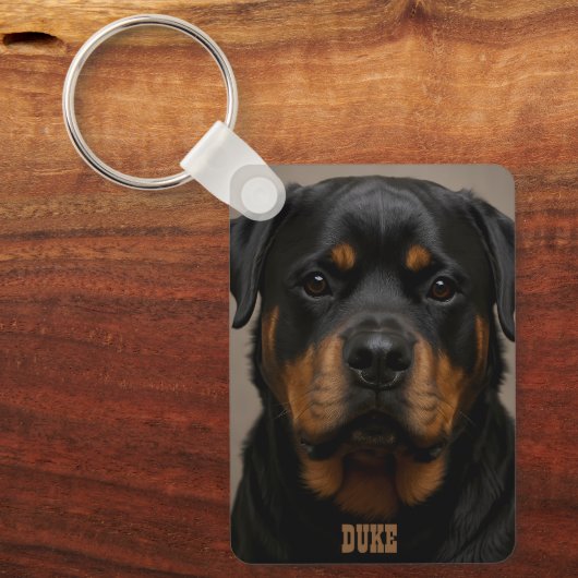Porte-clés Rottweiler Personalized Photo Name (Recto)