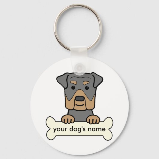 Porte-clés Rottweiler personnalisé (Recto)