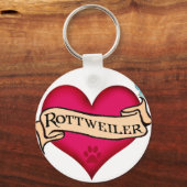 Porte-clés Rottweiler Tattoo Heart (Recto)