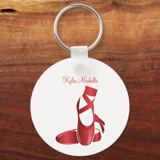 Porte-clés Rouby Red Ballet Chaussures avec nom Danse (Recto)