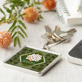 Porte-clés roue artistique vert moderne (Côté)