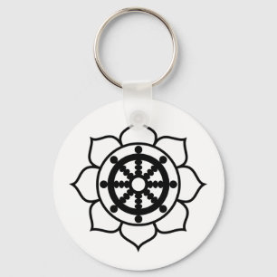 Porte-clés Roue de Dharma de la fleur Lotus