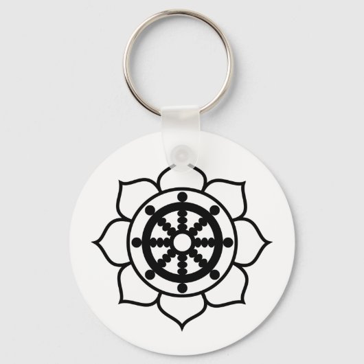 Porte-clés Roue de Dharma de la fleur Lotus (Recto)