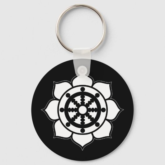 Porte-clés Roue de Dharma de la fleur Lotus (Recto)
