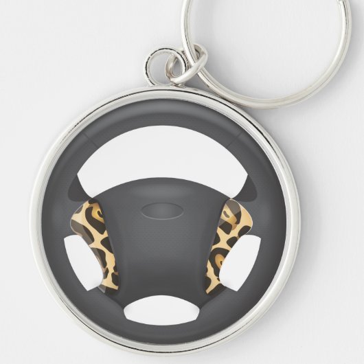 Porte-clés Roue de direction d'impression Jaguar (Devant)