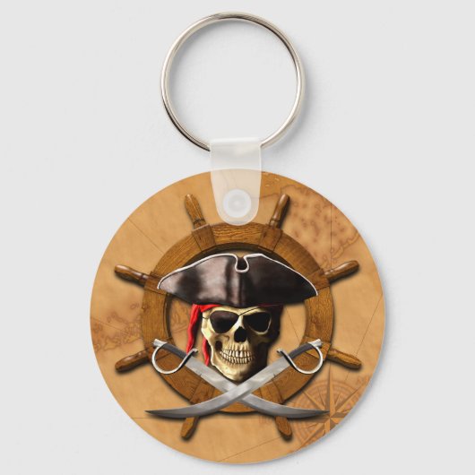 Porte-clés Roue de pirate de jolly roger (Recto)