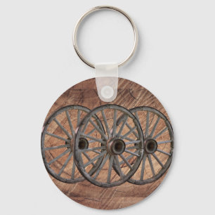 Porte-clés Roues en bois vintage