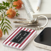 Porte-clés Rouge à la mode et le blanc barre le coiffeur de (Devant droit)