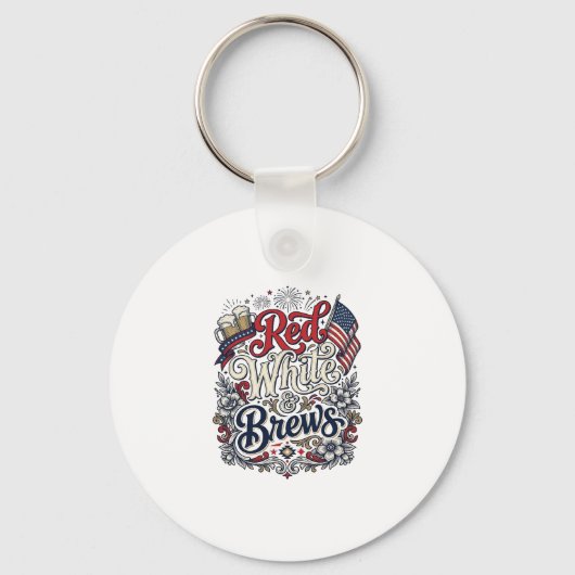 Porte-clés Rouge Blanc & Bières Conception de chemise de bièr (Recto)