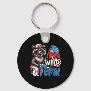 Porte-clés Rouge Blanc Et Sauvage Patriotique 4 Juillet Drôle
