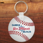 Porte-clés Rouge, Blanc, Navy Baseball Bar Mitzvah (Recto)