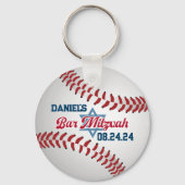 Porte-clés Rouge, Blanc, Navy Baseball Bar Mitzvah (Verso)