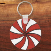 Porte-clés Rouge Blanc Peppermenthe Candy Mint Noël (Recto)