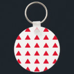 Porte-clés Rouge Blanc Triangle Motif Art moderne<br><div class="desc">Oeuvre Abstraite - Motifs du triangle rouge</div>