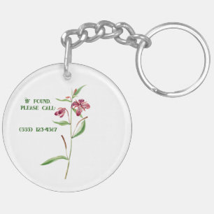 Porte-clés rouge botanique minimaliste vintage pour elle