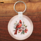 Porte-clés Rouge Cardinal Couleur Ronde (Recto)