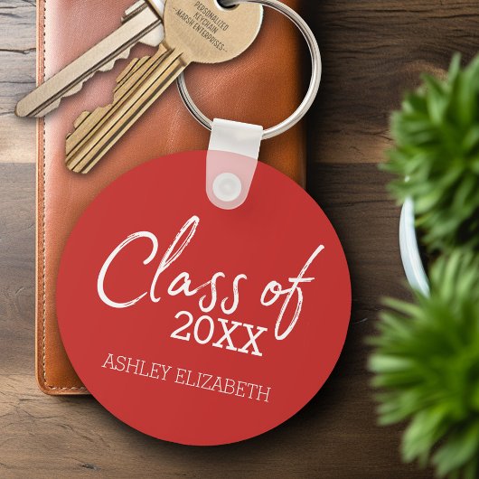 Porte-clés Rouge - Catégorie AJOUTER VOTRE ANNÉE Fête de grad