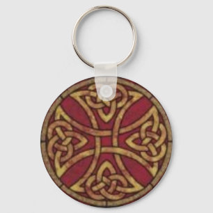 Porte-clés Rouge et noeud de Celtic d'or