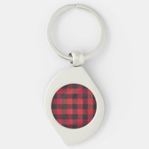 Porte-clés Rouge et noir À damiers plaid