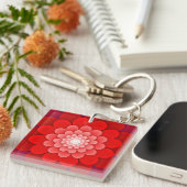 Porte-clés Rouge Floral Mandala-58566 (Devant Droit)