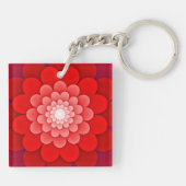 Porte-clés Rouge Floral Mandala-58566 (Dos)