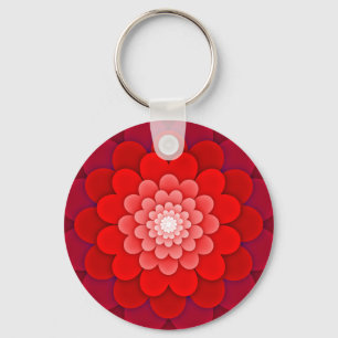 Porte-clés Rouge Floral Mandala-58566
