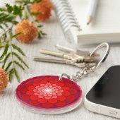 Porte-clés Rouge Floral Mandala-58566 (Devant Droit)