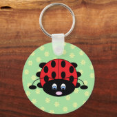Porte-clés Rouge Ladybug avec Porte - clé de fleurs (Recto)