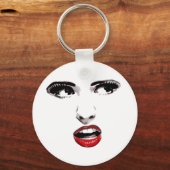 Porte-clés Rouge Lipstick Dark Eyed Femme maquillage Beauté A (Recto)