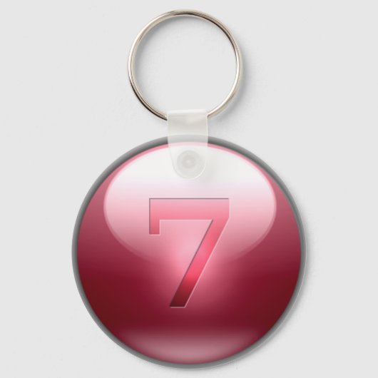 Porte-clés Rouge Lucky 7 (Recto)