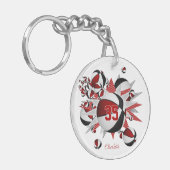 Porte-clés rouge noir basketball souffle filles maillot numér (Devant gauche)