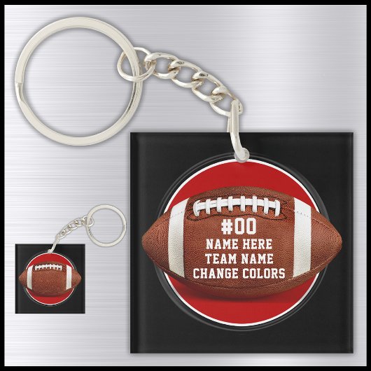 Porte-clés Rouge, Noir, Blanc, Porte - clés de football perso