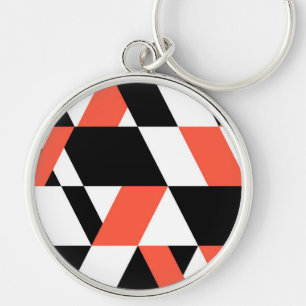 Porte-clés Rouge-noir, moderne, tendance, conception géométri