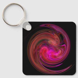 Porte-clés ROUGE ROSE CLAIR VORTEX, Art Fractal