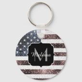 Porte-clés Rouge rustique Bleu Bleu Étincelles drapeau améric (Verso)