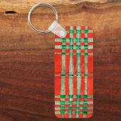 Porte-clés ROUGE SCOTT TARTAN Porte - clé rectangle en alumin (Recto)