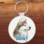 Porte-clés Rouge Sibérien Husky Nom (Recto)