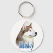 Porte-clés Rouge Sibérien Husky Nom (Verso)