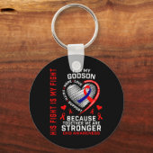 Porte-clés Rouge Son combat est mon combat Godson Chd Awarene (Recto)