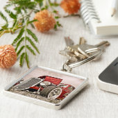 Porte-clés Rouges classique antique voiture mécanique collect (Côté)