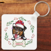 Porte-clés Rough Collie Chien cadeau de Noël personnalisé (Verso)