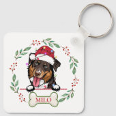 Porte-clés Rough Collie Chien cadeau de Noël personnalisé (Dos)