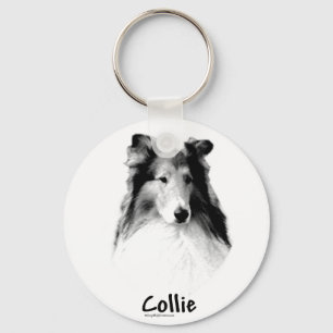 Porte-clés Rough Collie Porte - clé de charbon