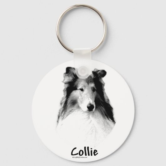 Porte-clés Rough Collie Porte - clé de charbon (Recto)